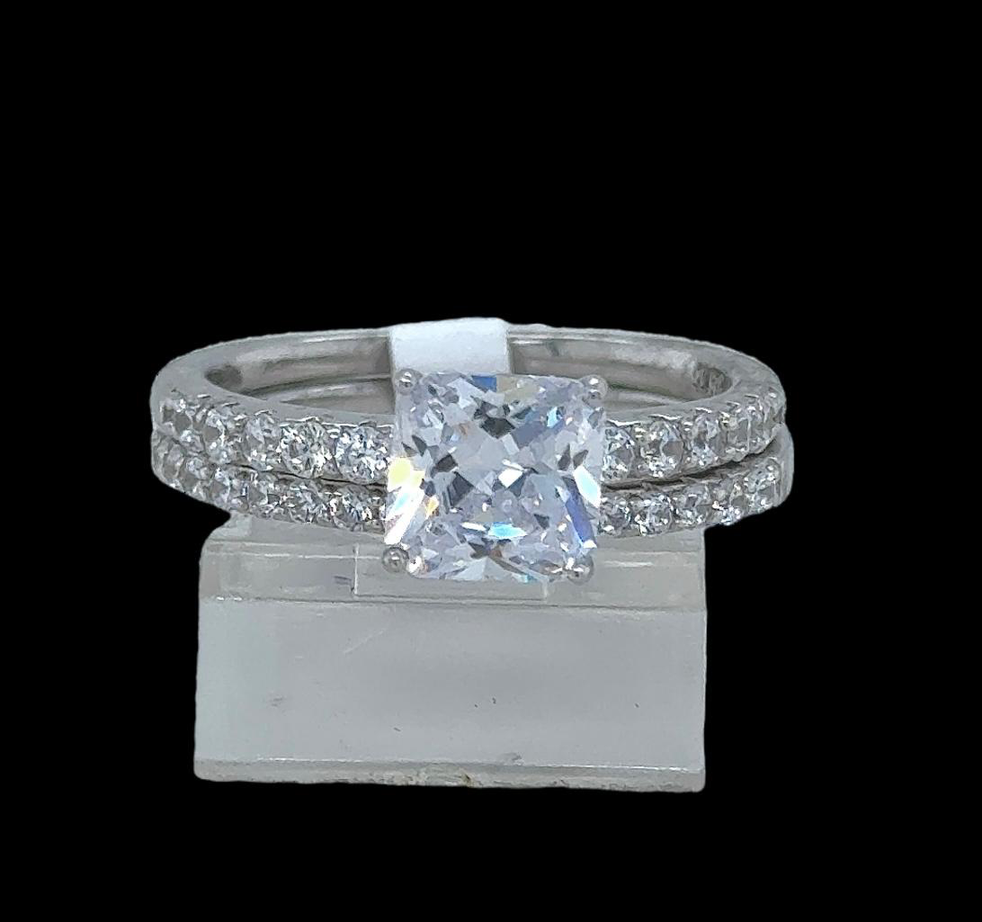 2PC Silver Wedding Ring